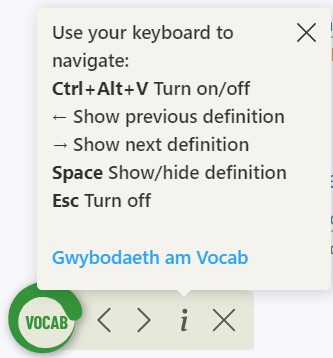 Vocab 2.0 help button