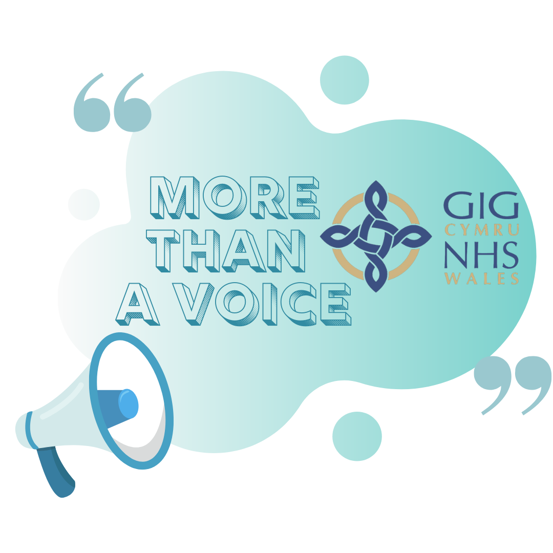 Text saying 'more than a voice' and NHS logo